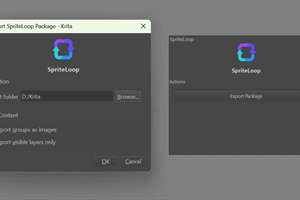 SpriteLoop exporter interface in Krita