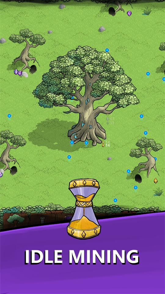 Wisps gathering crystals around the central tree