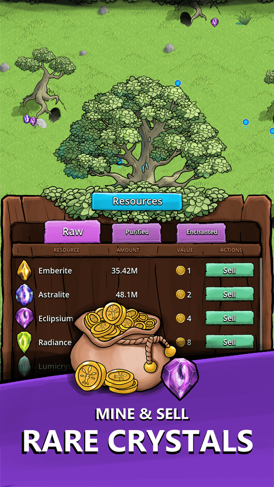 Selling rare crystals in the Spiritwood economy